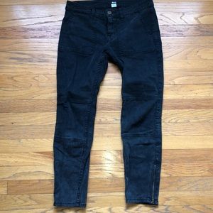 Washed Black Moto Jeans